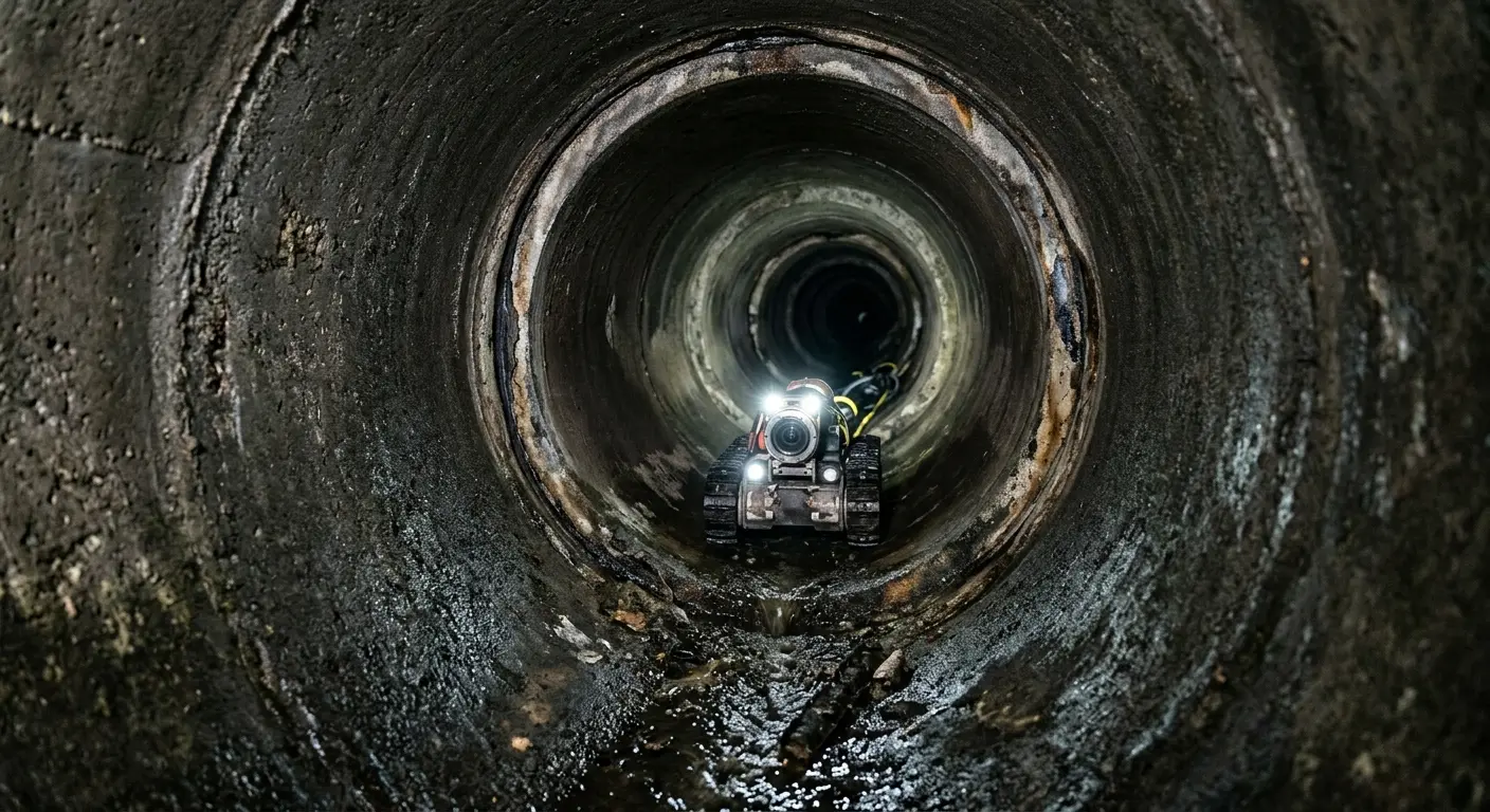 Robotic sewer camera inspecting pipe interior for Sewer Line Repair in Lower Swatara